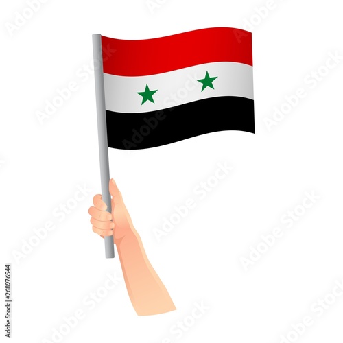 syria flag in hand icon