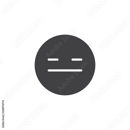 Expressionless Emoji face vector icon. filled flat sign for mobile concept and web design. Pensive face emoticon glyph icon. Symbol  logo illustration. Vector graphics