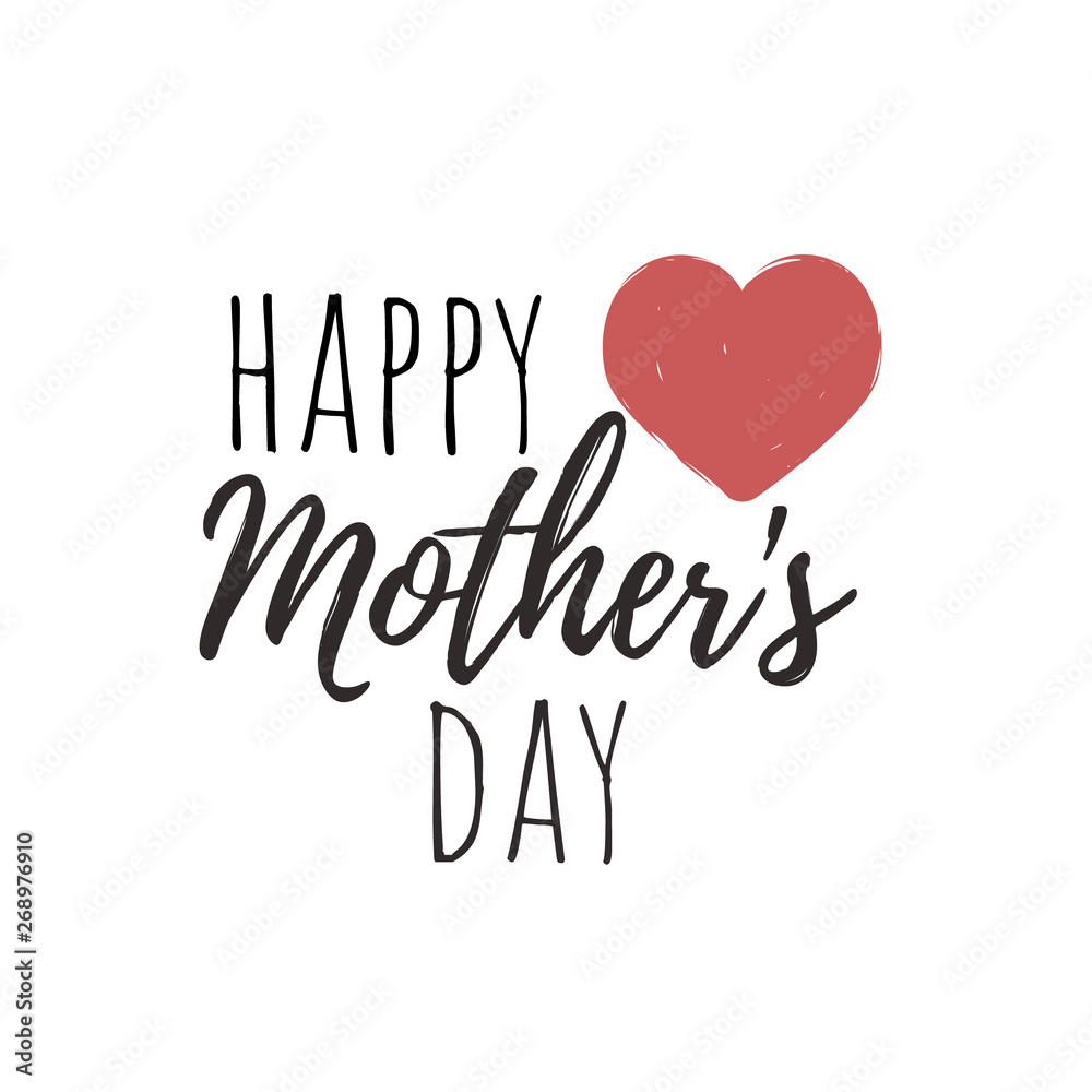 Happy Mother's Day Heart illustration vector 
