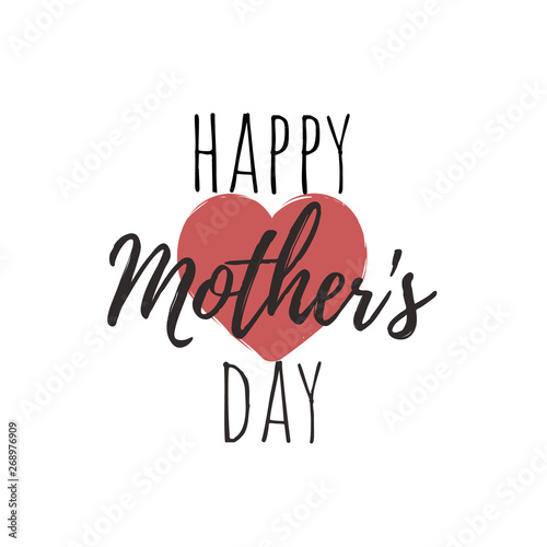 Happy Mother's Day Heart illustration vector 
