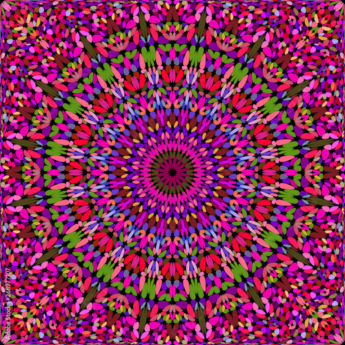 Colorful seamless flower kaleidoscope mandala pattern wallpaper design - ethnic abstract vector background illustration