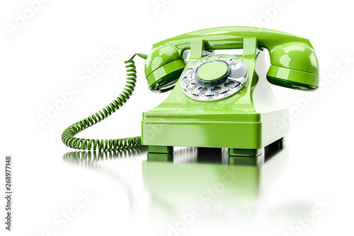 old green dial-up phone