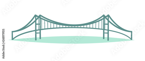Istanbul urban bridge skyline vector illustration, isolated on white background