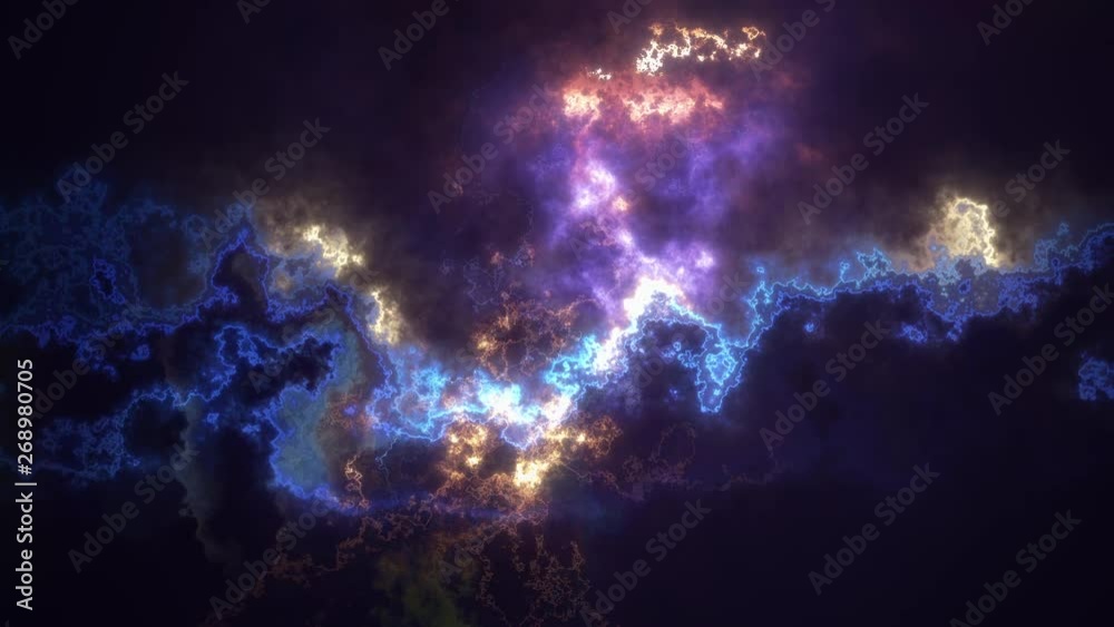 Magenta and Bronze Abstract Fractal Looping Background