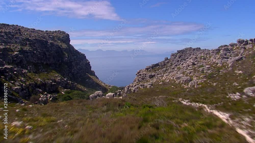 Flying over mountains, revealing False Bay. Flying over mountains, revealing False Bay.