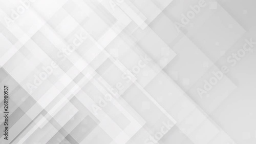 Abstract geometric white and silver grey motion background loop