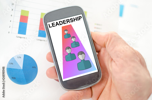 Leadership concept on a smartphone