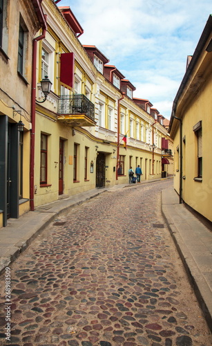 Stony street in the old town of Vilnius