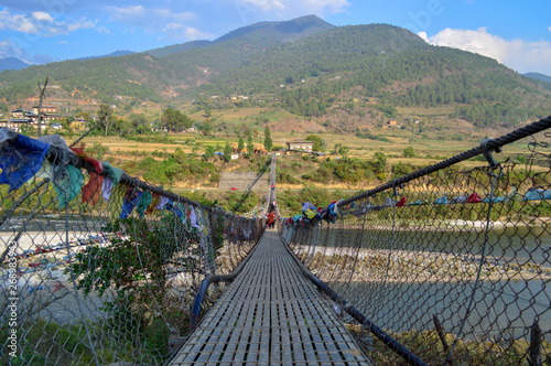 Punakha Suspension Bridge in Bhutan