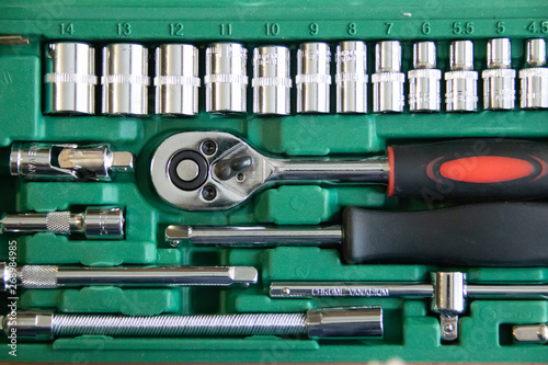 Set of screwdrivers. Set of tools . Screwdrivers in the case. Repair