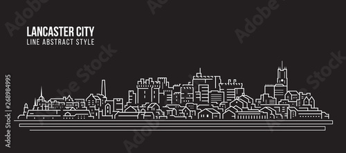 Obraz na plátně Cityscape Building Line art Vector Illustration design -  Lancaster city