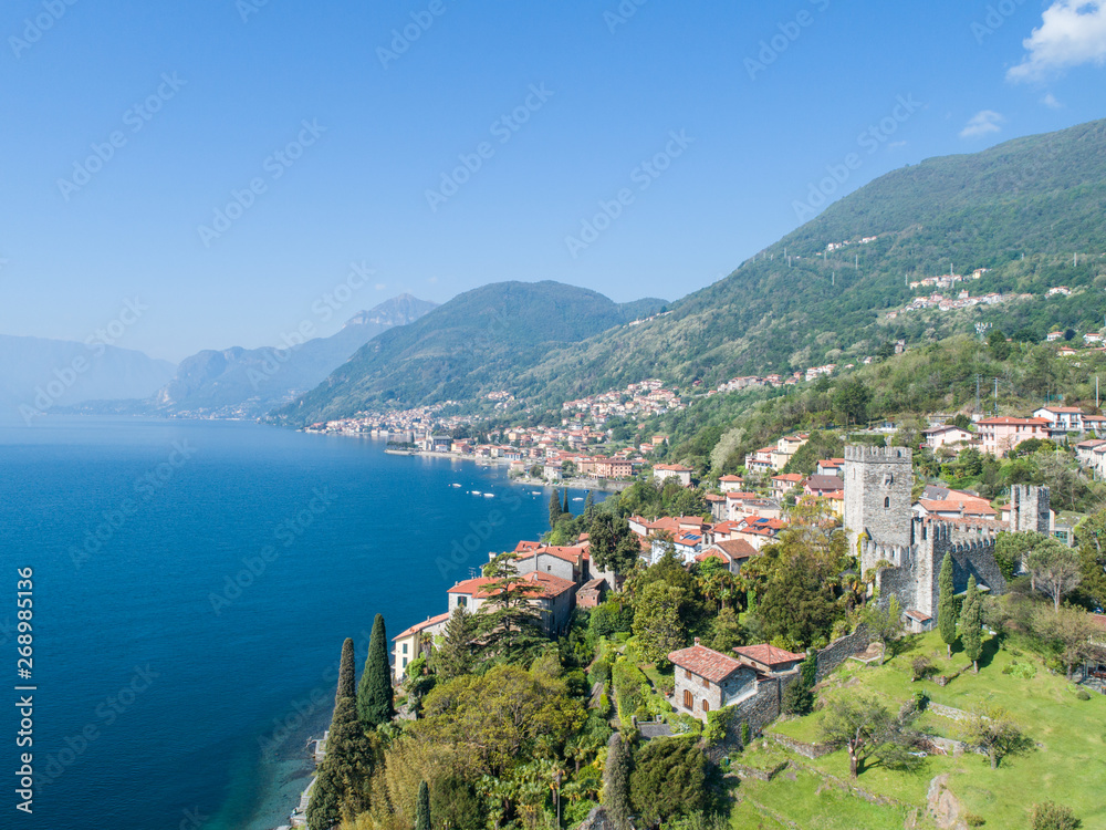 Lake of Como, village of Rezzonico and Castle