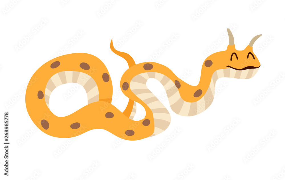 Horned desert viper icon vector illustration. Cartoon style partridge snake,  isolated on a white background Stock Vector | Adobe Stock