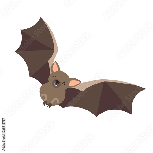 Bumblebee bat icon vector illustration. Cartoon style partridge animals, isolated on a white background