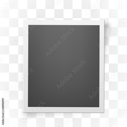 Realistic retro photo frame on transparent background. Sweet memories concept.