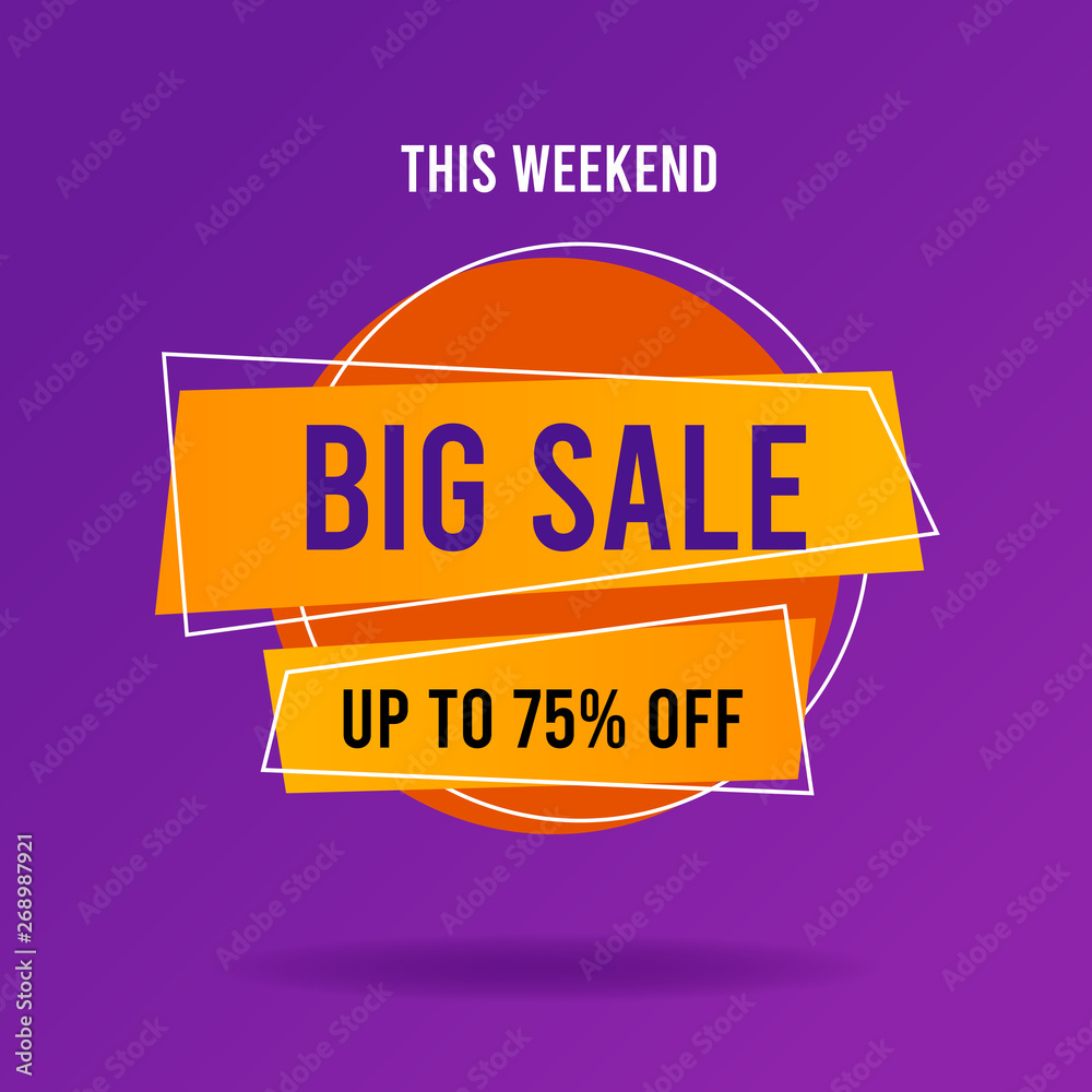 Big sale banner. Promotion square banner with geometric shapes Big sale banner. Promotion square banner with geometric shapes