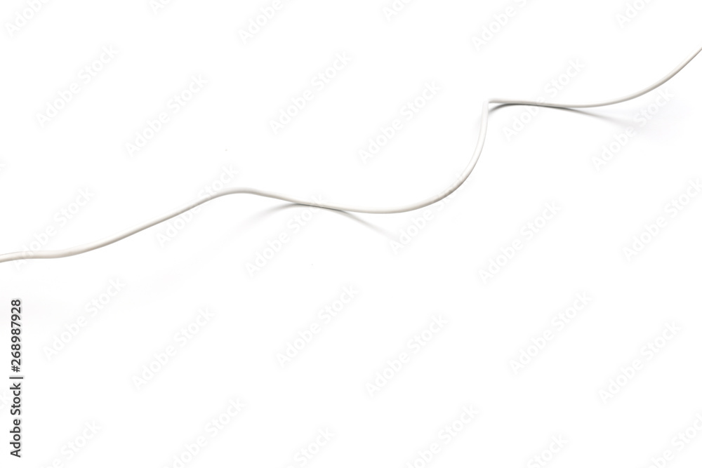 white power cable socket isolated on white background white power cable socket isolated on white background