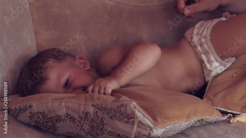 Daddy and little baby are playing   Relationship between parents and children expression of love care and emotions