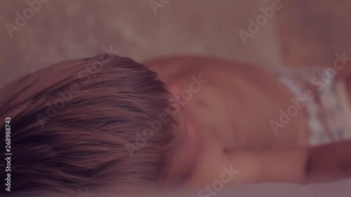 Daddy and little baby are playing   Relationship between parents and children expression of love care and emotions