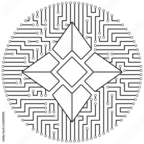Ellaism - cryptocurrency coin. Vector thin line design single isolated icon. Lineart illustration on white background