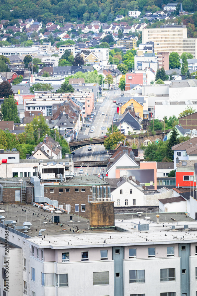 Obraz premium aerial view over Siegen Germany