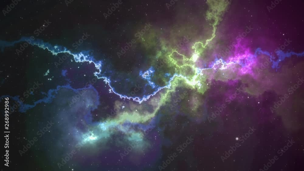 Magenta and Green Abstract Fractal Universe Space Looping Background