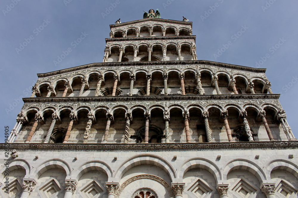the facade of the Church of San Michele in Foro in Lucca