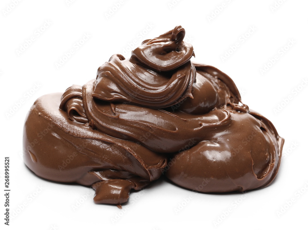 Obraz premium Cream chocolate spread isolated on white background