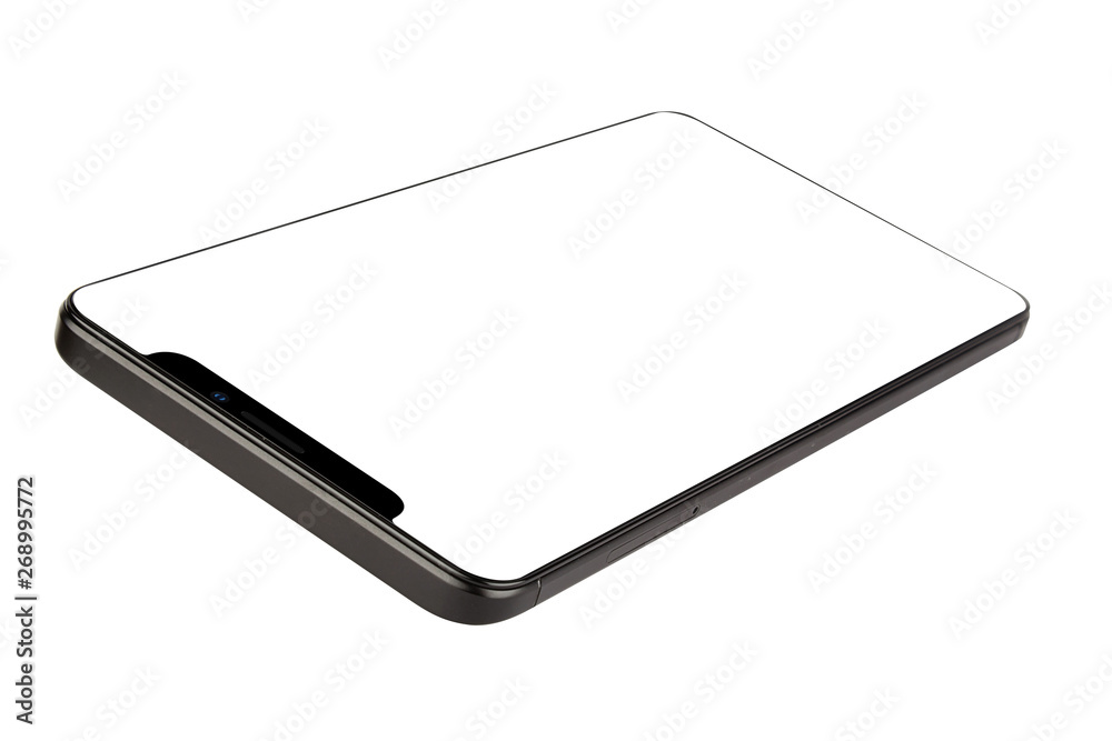 Isolated Black Full Display Smartphone Isolated Black Full Display Smartphone
