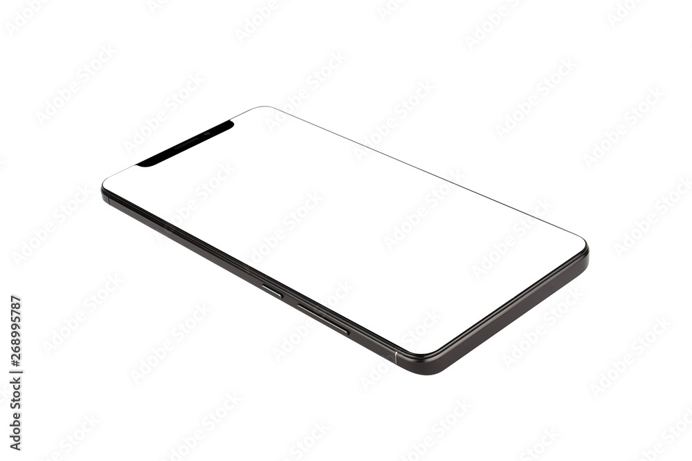 Isolated Black Full Display Smartphone Isolated Black Full Display Smartphone