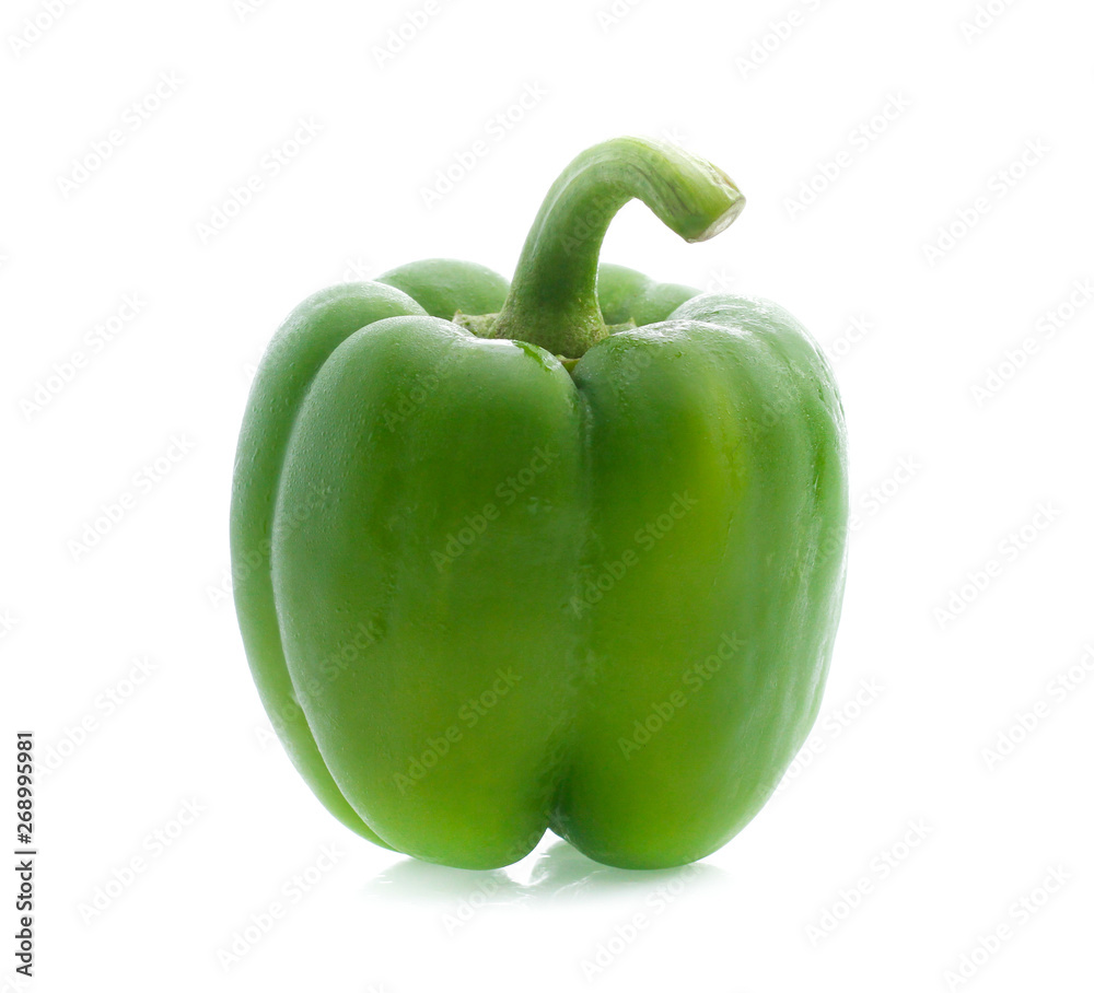 Green pepper on white background Green pepper on white background