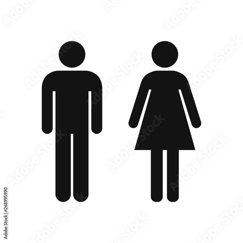 Man, Woman icon, isolated. Flat design.