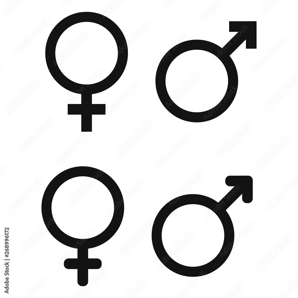 Male and female symbol set . Vector illustration Male and female symbol set . Vector illustration
