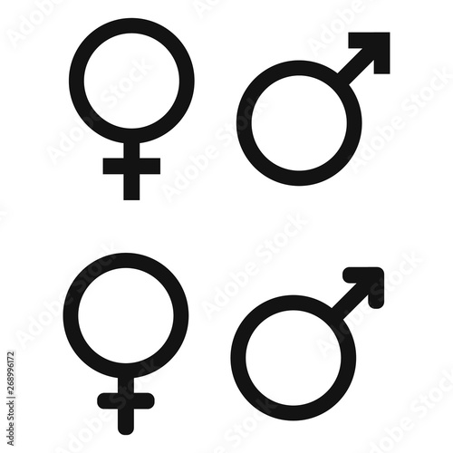 Male and female symbol set . Vector illustration