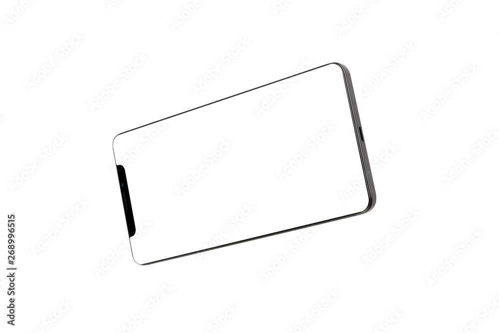 Isolated Black Full Display Smartphone
