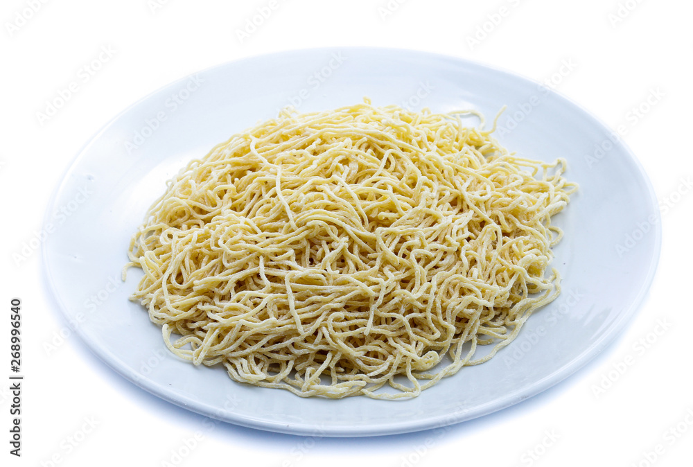 yellow noodle isolated on white yellow noodle isolated on white
