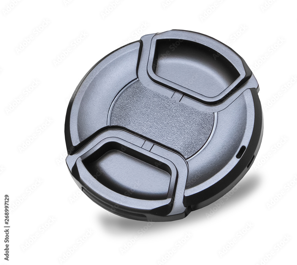 Lens cap for digital camera isolated over white Lens cap for digital camera isolated over white