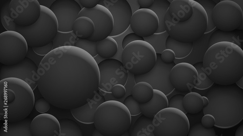 Abstract background of holes and circles with shadows in black colors