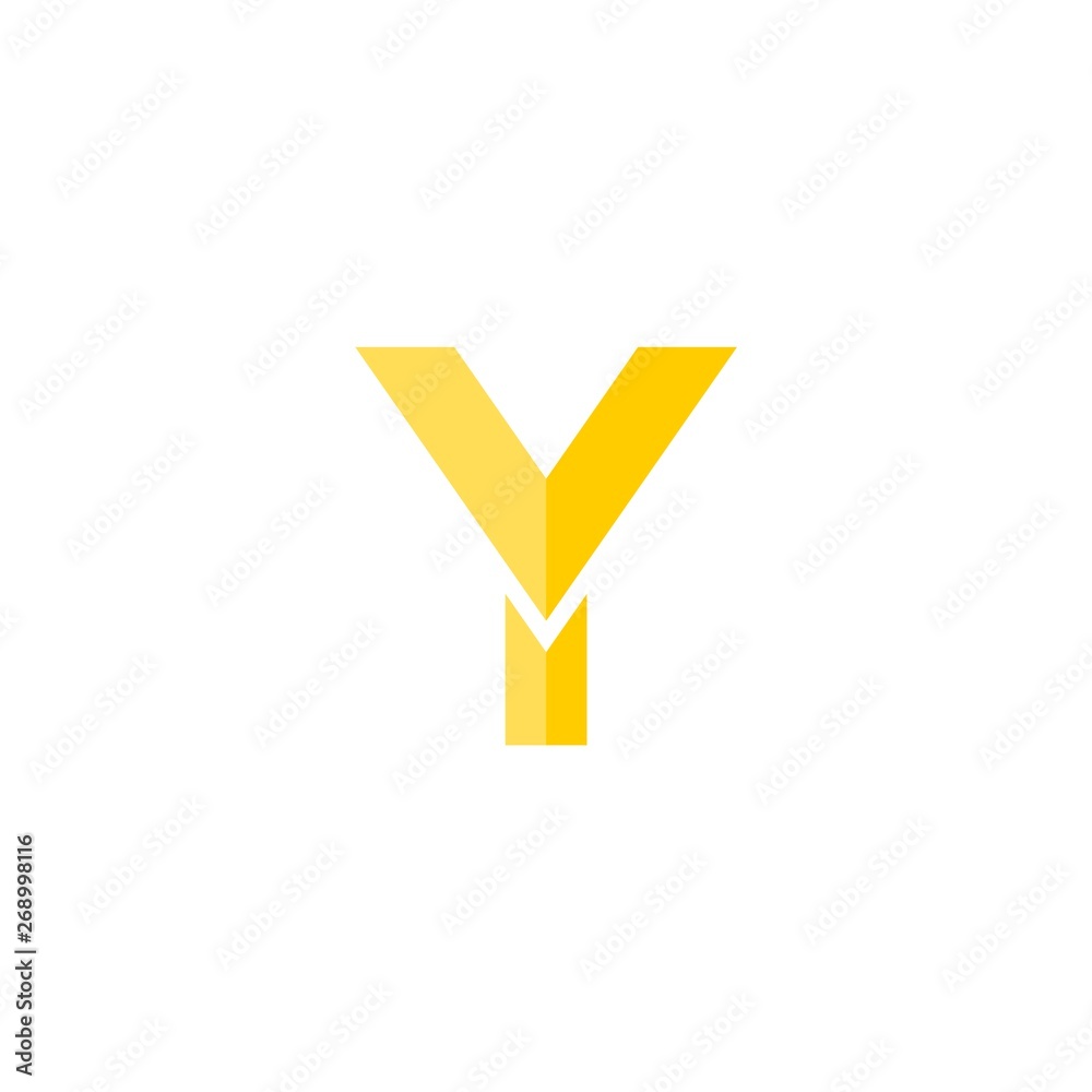 Letter Y yellow isolated on white Letter Y yellow isolated on white