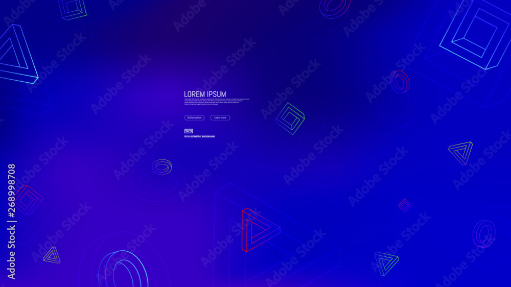 Trendy abstract background . Minimal geometric shapes composition. Colorful pattern. Editable mask. Template for your design works. Vector illustration.