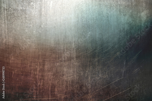cold and warm colored metallic scraped wall texture or background