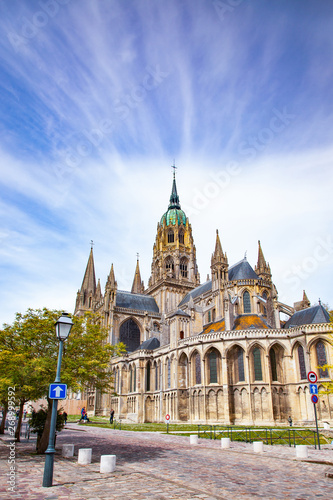 the XIth century gothic Cathedral in Bayeux, Lower Normandy