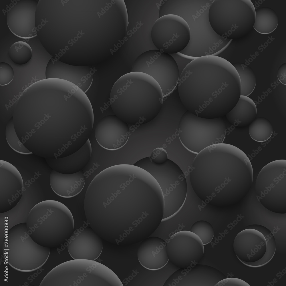 Abstract seamless pattern or background of holes and circles with shadows in black and gray colors Abstract seamless pattern or background of holes and circles with shadows in black and gray colors