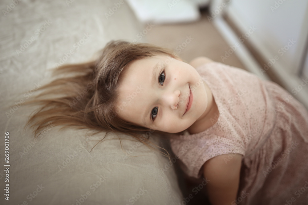 Cute Toddler Girl in real bedroom plays Cute Toddler Girl in real bedroom plays