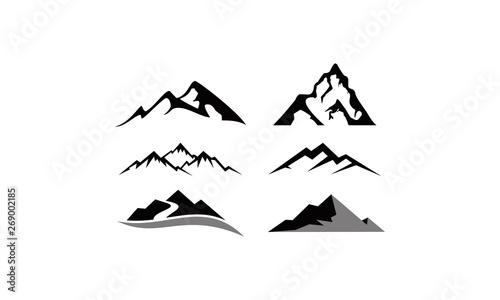 mountain peak logo set