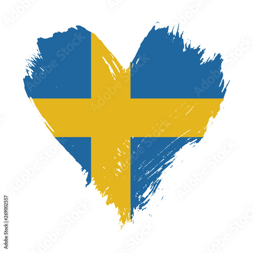 Fotografie Brushstroke painted flag of Sweden
