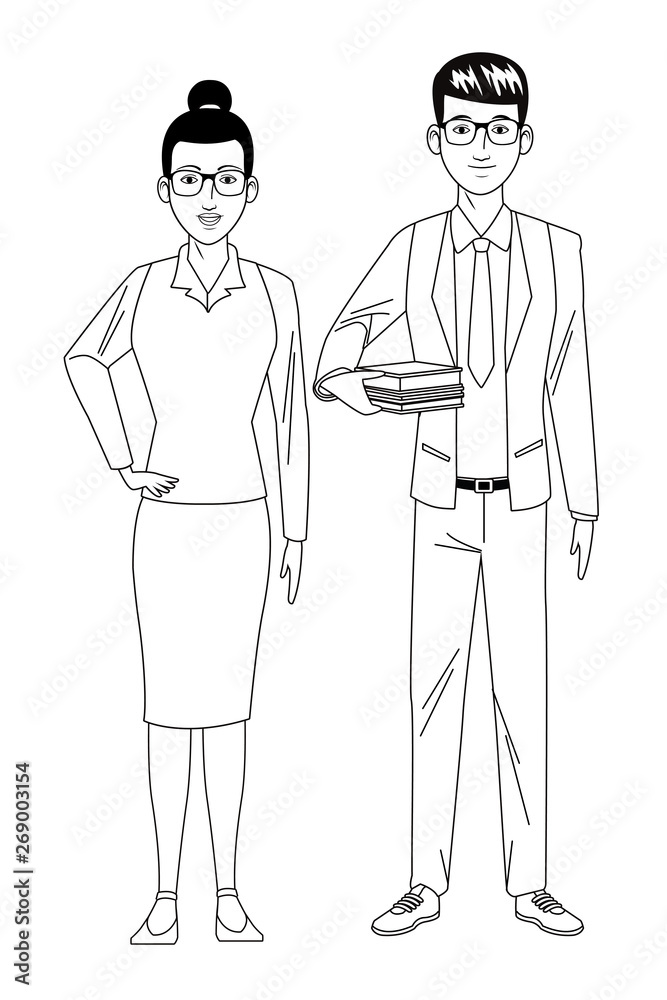 business couple avatar black and white business couple avatar black and white