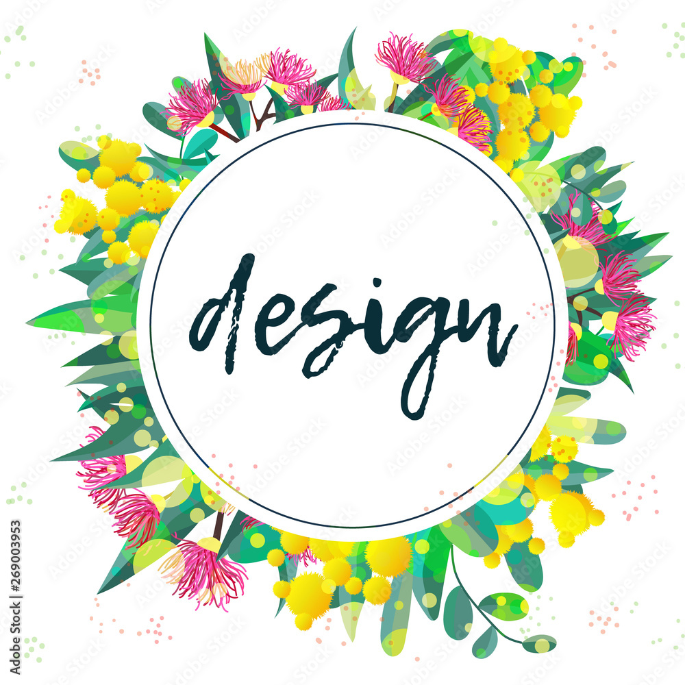 Tropical austalia design vector leaves and flowers