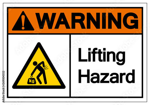 Warning Lifting Hazard Symbol Sign, Vector Illustration, Isolate On White Background Label .EPS10