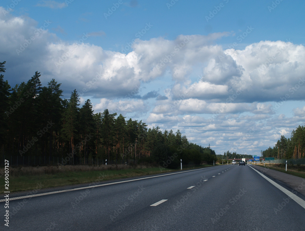 Swedish motorway leading to the north-east Swedish motorway leading to the north-east